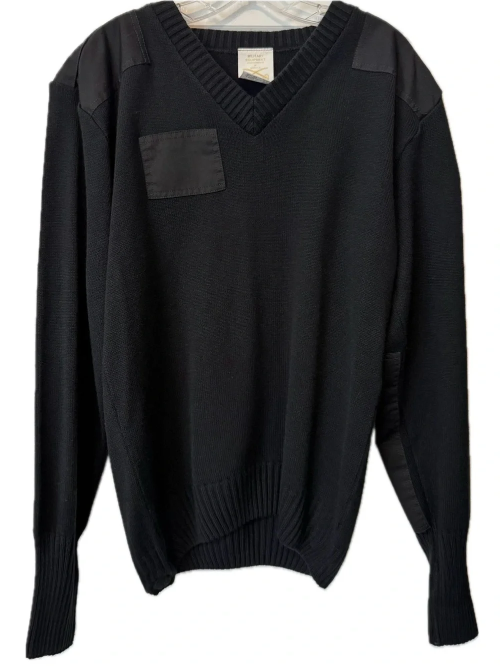 Military Equipment Corp. of America Black Commando Sweater LG V-Neck Tactical